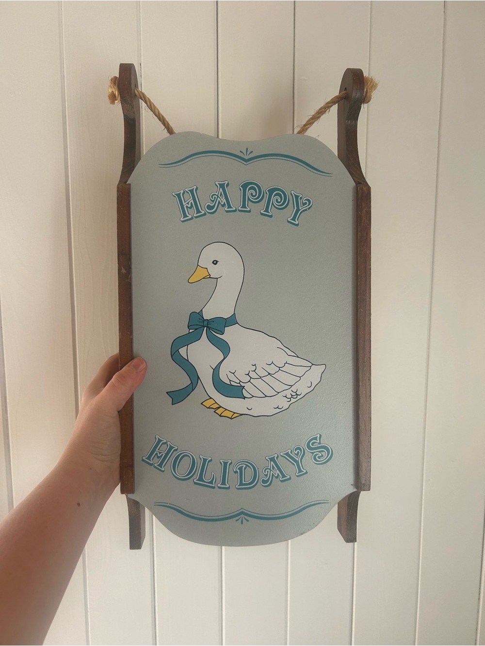 Vintage Goose Wall Mail Organizer Wooden Letter Holder Country Kitchen Decor